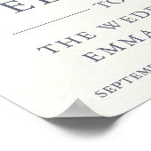 Blauwe en roze Waterverf bruiloft welkom Poster (Hoek)