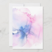 Blauwe en roze Waterverf Genderonderzoek Uitnodigi Kaart (Achterkant)