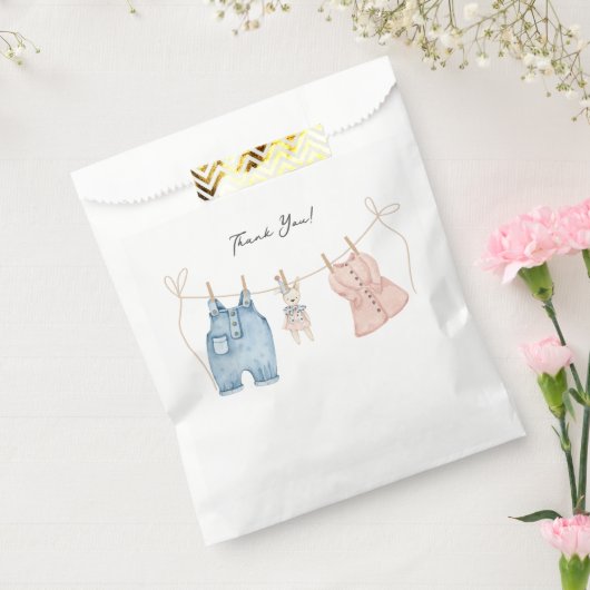 Blauwe en roze Waterverf onthullen geslacht Bedankzakje (Gezegeld)