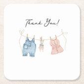 Blauwe en roze Waterverf onthullen geslacht Kartonnen Onderzetters (Voorkant)