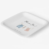 Blauwe en roze Waterverf onthullen geslacht Papieren Bordje (Gebogen)