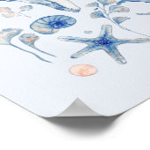 Blauwe en roze Waterverf Poster (Hoek)