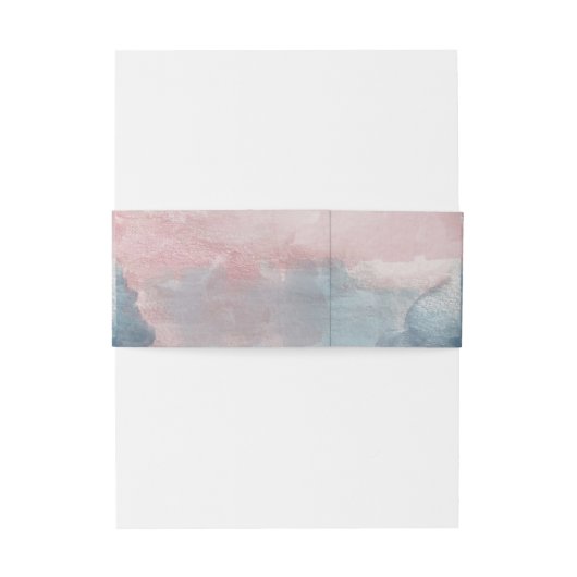 Blauwe en Roze Waterverf Uitnodigingen Wikkel (Achterkant Voorbeeld)