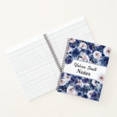 Blauwe en roze Waterverf Winter Floral Notitieboek (Binnen)