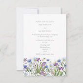 Blauwe en Roze Wildflower Uitnodiging (Voorkant)
