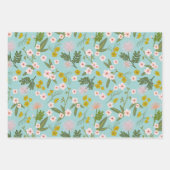 Blauwe en Roze Woestijn Bloemen Inpakpapier Vel (Voorkant 3)