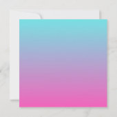 Blauwe en roze zeemeermin ombre blanco uitnodiging (Achterkant)