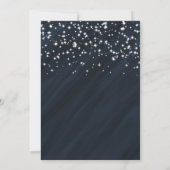 Blauwe en sparkle sterren Elegant Wedding Invitati Kaart (Achterkant)
