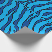 Blauwe en turkooise tijgerstripes — dierlijke afdr cadeaupapier (Hoek)