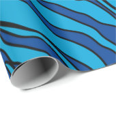 Blauwe en turkooise tijgerstripes — dierlijke afdr cadeaupapier (Rol Hoek)