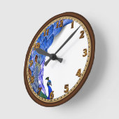 Blauwe en turkooisorroe waterverf ronde klok (Hoek)