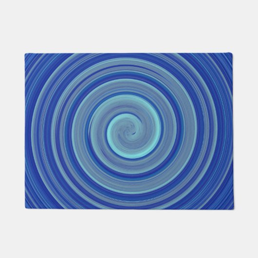 Blauwe en turkooispiraal deurmat (Voorkant)