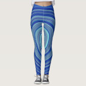 Blauwe en turkooispiraal leggings (Voorkant)
