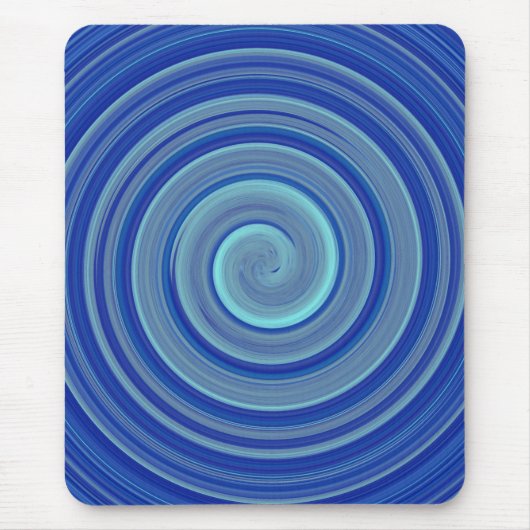 Blauwe en turkooispiraal muismat (Voorkant)