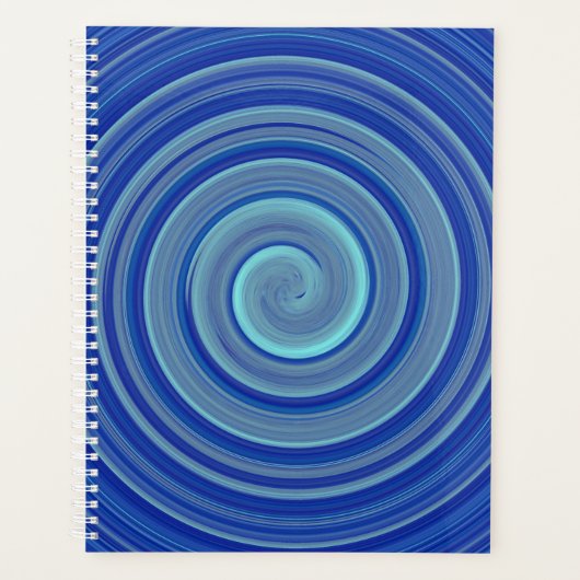 Blauwe en turkooispiraal planner (Voorkant)