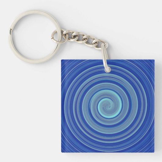 Blauwe en turkooispiraal sleutelhanger (voorkant)