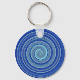 Blauwe en turkooispiraal sleutelhanger