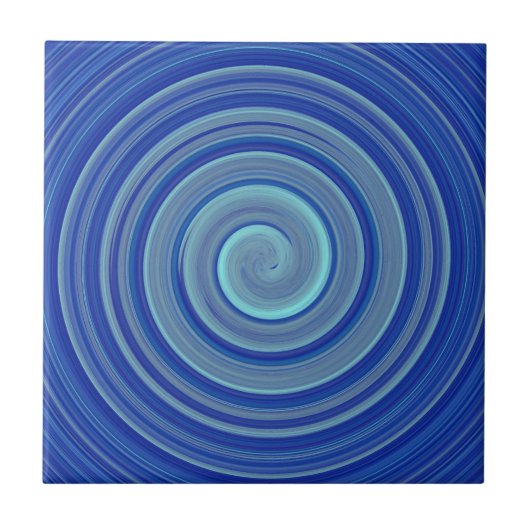 Blauwe en turkooispiraal tegeltje (Voorkant)