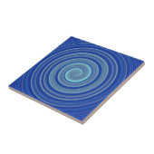 Blauwe en turkooispiraal tegeltje (Zijkant)