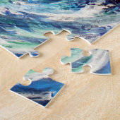 Blauwe en turkooizen oceaangolf legpuzzel (Zijkant)