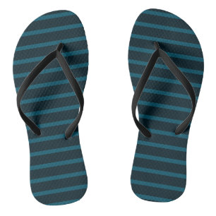 Blauwe en turkooizen strepen teenslippers