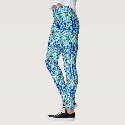 Blauwe en turquoise leggings (Links)