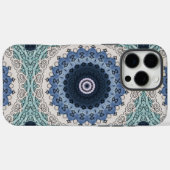 Blauwe en turquoise mandala met geometrische symme Case-Mate iPhone case (Achterkant (horizontaal))