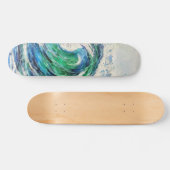 Blauwe en Turquoise Ocean Wave Persoonlijk Skateboard (Horizontaal)