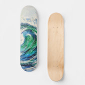 Blauwe en Turquoise Ocean Wave Persoonlijk Skateboard (Voorkant)