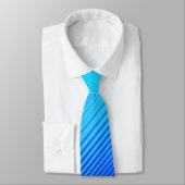 Blauwe en turquoise strepen stropdas (Gebonden)
