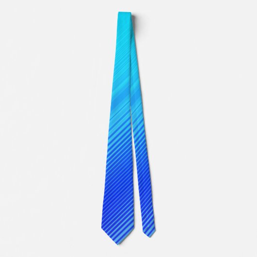 Blauwe en turquoise strepen stropdas (Voorkant)