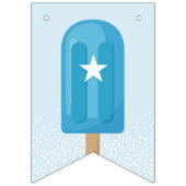 Blauwe en Turquoise Summer Popsicle Happy Birthday Vlaggetjes (Eerste vlag)