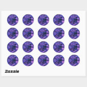 Blauwe en violette ruimte sterrenstelsel achtergro ronde sticker (Vel)