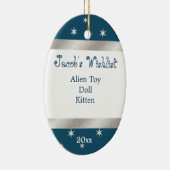 Blauwe en witte aangepaste versieroptie keramisch ornament (Rechts)