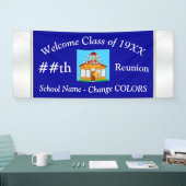 Blauwe en Witte Aangepersonaliseerde de Banners va (Beurs)