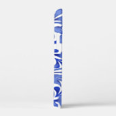 Blauwe en witte Abstracte Floral Case-Mate iPhone Case (Achterkant / Rechts)