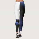 Blauwe en witte Abstracte Leggings (Achterkant)