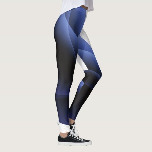 Blauwe en witte Abstracte Leggings (Rechts)