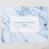 Blauwe en witte abstracte marmer-achtige achtergro flyer (Achterkant)