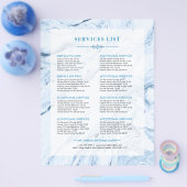 Blauwe en witte abstracte marmer-achtige achtergro flyer (Enkel)