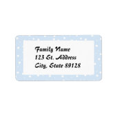 Blauwe en witte achtergrond etiket (Voorkant)