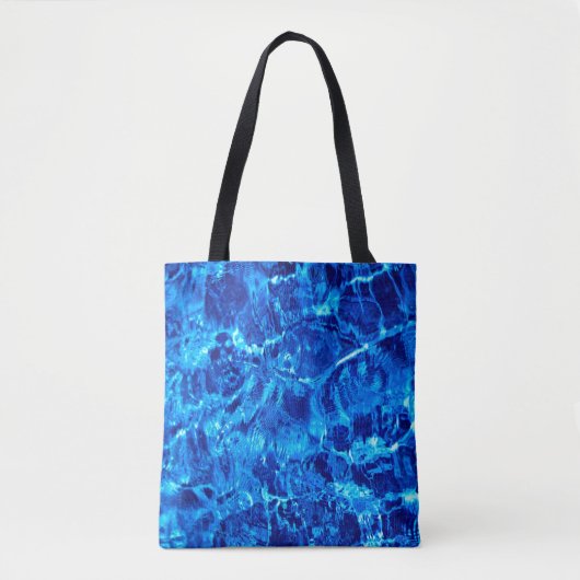 Blauwe en witte achtergrond tote bag (Voorkant)