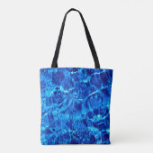 Blauwe en witte achtergrond tote bag (Achterkant)