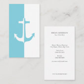 Blauwe en witte anchor visitekaartje (Voorkant / Achterkant)