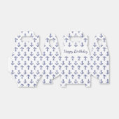 Blauwe en witte anker bedankdoosjes (Uitgevouwen)