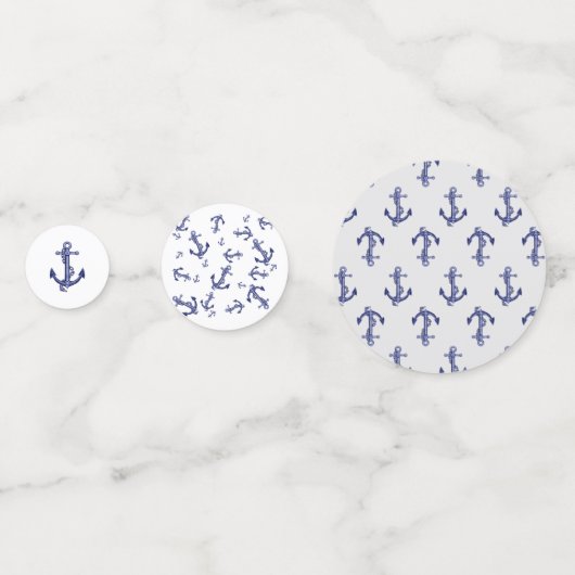 Blauwe en witte anker confetti (Voorkanten)