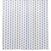 Blauwe en witte anker douchegordijn (Voorkant)