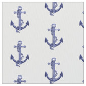 Blauwe en witte anker stof (Close Up)