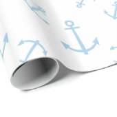Blauwe en witte ankers cadeaupapier (Rol Hoek)