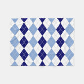 Blauwe en witte Argyle Fleece Blanket (Voorkant (Horizontaal))